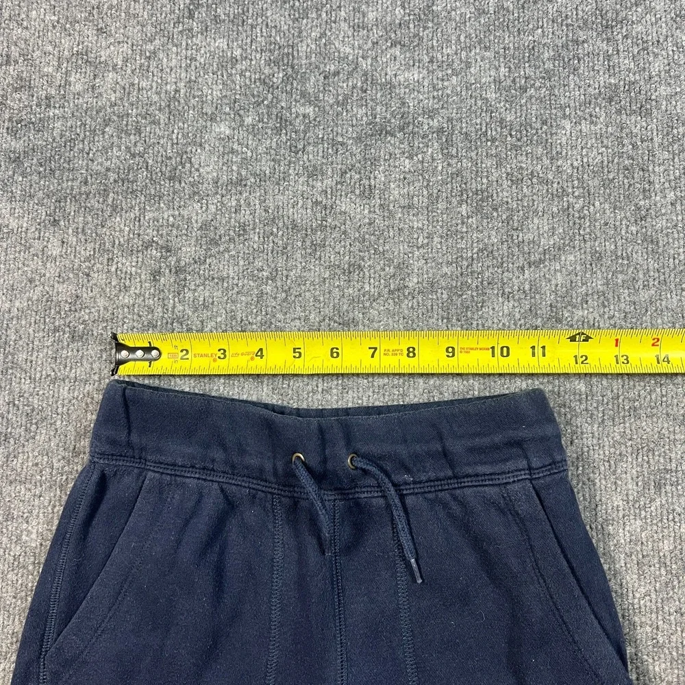 Gap Sweatpants Boys Medium Navy Blue Fleece‎ Lined Logo Tapered Leg Drawstring